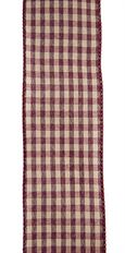 RIBBON GINGHAM 40X50YD BURGUNDY