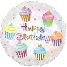 MYLAR 17 BIRTHDAY CUPCAKES 5/PK