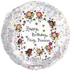 MYLAR 17" BIRTHDAY FAIRY 5/PK