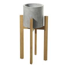 PLANTER BERLIN W/STND 10.25X21"GRAY