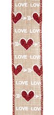 RIBBON 09 HEARTWELL NATURAL 25YD