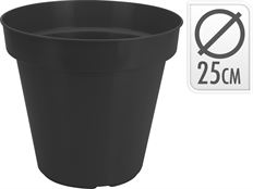 FLOWERPOT ROUND 10X8" BLACK