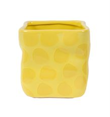 POTTERY CUBE 4X4" YELLOW