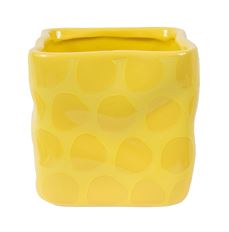 POTTERY CUBE 4.5X4.5" YELLOW