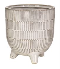 POTTERY 5.5" RIBBED PEDESTAL WHITE
