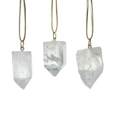 CRYSTAL QUARTZ ORNAMENT 3/PK