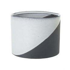 POTTERY DIAGONAL 5.5X6.75" BLK/WHT