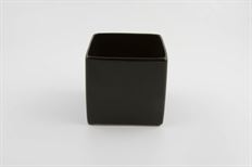 CERAMIC SQUARE POT 7CM MATTE BLACK