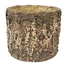 CEMENT POT BARK 17.5X20.5CM BROWN