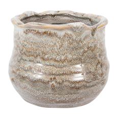 CERAMIC FLOWERPOT 12.5X16.5CM BROWN