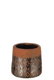 CERAMIC ROUND MOSIAC 11CM BROWN