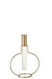 TUBE VASE W/GOLD  HOLDER 23CM GOLD