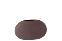 CERAMIC VASE OVAL 17.5X27CM  PURPLE