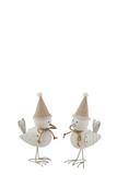 BIRD STRIPES AND DOTS 14CM WHITE