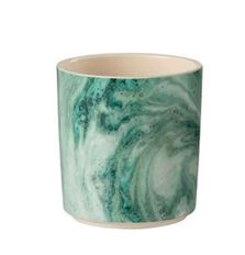 FLOWERPOT MARBLE 10X11CM AZURE