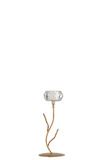 GLASS CANDLE STAND 28CM CRYSTAL