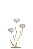 CANDLE STAND 41CM CLEAR/GOLD