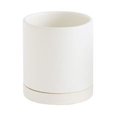 POTTERY CYLINDER 5X5.75" WHT