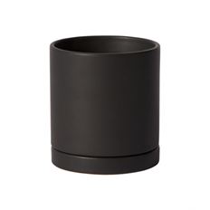 POTTERY ROMEY POT 4.75X4.25" BLACK