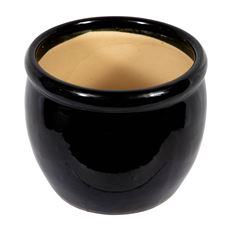 CERAMIC POT 6" BLACK