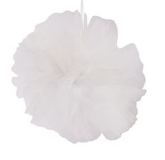 BALL 10" TULLE WHITE 4/PK