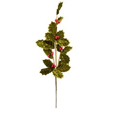 SPRAY 25" VEL HOLLY BERRY GR RD