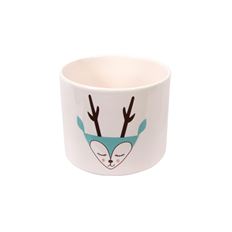 POT 4.75"H 5"D DEER PATTERN ASSORT