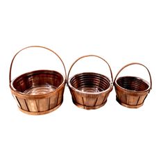 BASKET W/HANDLE 21"-17" S/3 STAIN