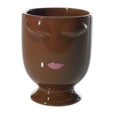 CELFIE VASE 4" X  5.25" BROWN
