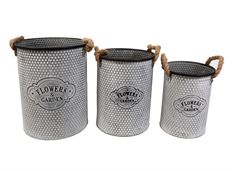 PLANTER ZINC SET/3 BLACK