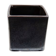 CERAMIC CUBE 14CM MATTE SILVER