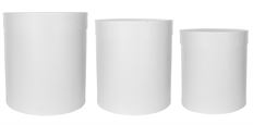 BOXES ROUND SET/3 31X30CM WHIT