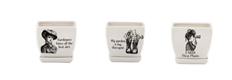 POTTERY VINTAGE SQUARE WITTY 4.5"
