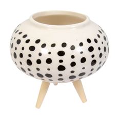 POT 3.75"H 4 1/8"D WOOD LEGS