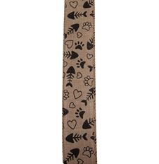 RIBBON 09 FISH BONE PAWS 10YD