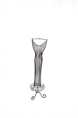 MANNEQUIN METAL ON STAND11" BLACK