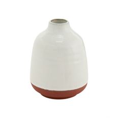 POTTERY BUDVASE 5.25X4" WHITE