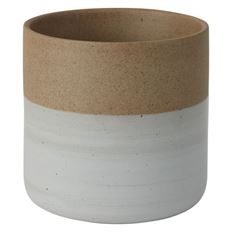 POT TWO TONE ROONEY 6.75" WHT/TAN
