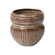 POTTERY ANT PATTERN 4.25X4.5" TAN