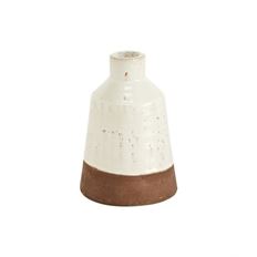 POTTERY VASE 6.75X4.75" WHITE/TERRA