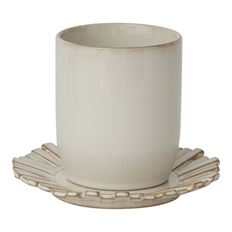 CERAMIC POT 7.25"H 5.5"O WHITE