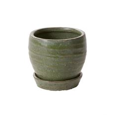 POT W/SAUCER BRADFOR 3.5" GREEN