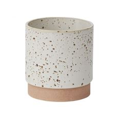 POTTERY SPECKLED 5X5.25" WHITE