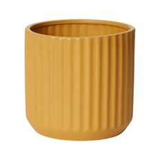 POTTERY 6.75"X7" RIBBED YELLOW