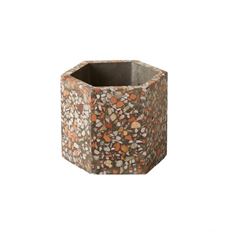 POT GEOMETRIC TERRAZO 3.5" BROWN