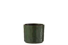FLOWERPOT CHECK 12CM GREEN