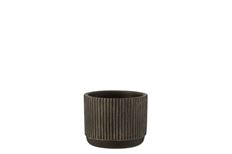 FLOWERPOT LINE 11CM BLACK