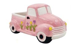 TRUCK PLANTER PINK CERAMIC 9X3.5"