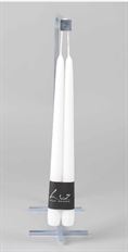 TAPER CANDLE VELVET X2 30CM WHITE