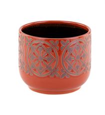 POTTERY FRENCH FLORAL 5"H X 6"D